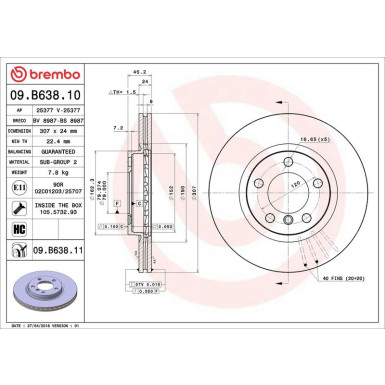22 481 003 Bremsscheibe VA 09.B638.11