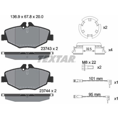 Bremsbelagsatz Db P. W211 02- 220-270Cdi 2374303 Bremsbelagsatz Db P. W211 02- 220-270Cdi 2374303