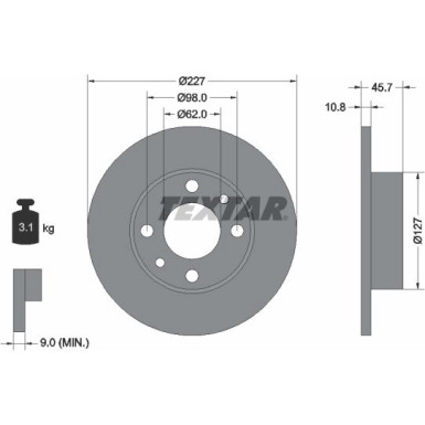 Bremsscheibe Fiat P. Uno/Ibiza -93/Ritmo/Panda -95/Delta -92/Y10/Fiat 125/Polonez 227Mm 92019300 Bremsscheibe Fiat P. Uno/Ibiza -93/Ritmo/Panda -95/Delta -92/Y10/Fiat 125/Polonez 227Mm 92019300
