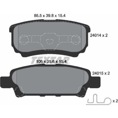 Bremsbelagsatz Mitsubishi T. Outlander 03-/Lancer 08-/Jeep 2401401