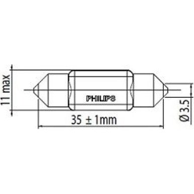 Festoon T10,5x38 LED 24V/1W 6000K PHILIPS X-tremeUltinon 6000 K X-tremeUltinon 39718530