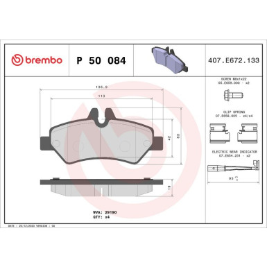 BREMBO Bremsklötze HA P 50 084