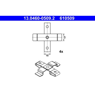 ATE Zubehörsatz, Scheibenbremsbelag 13.0460-0509.2 ATE Zubehörsatz, Scheibenbremsbelag 13.0460-0509.2