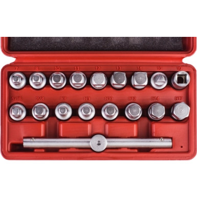Schlüsselsatz für Íldeckel, 3/8, 18 Teile OK-02.0662