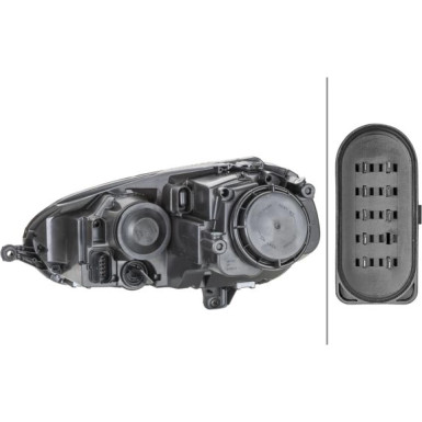 Scheinwerfer L H7/H7 +LWR +MOT CHROM HELLA PQ VW GOLF V (-GTI) 6,04-6,09 7224,506,2