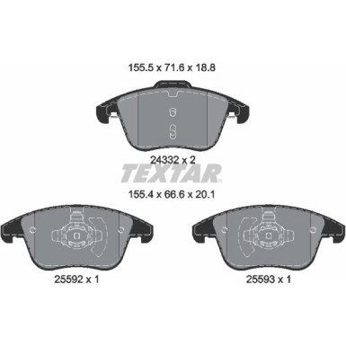 Bremsbelagsatz, Scheibenbremse Q+ 2433205 Bremsbelagsatz, Scheibenbremse Q+ 2433205