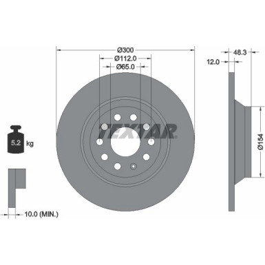 Bremsscheibe Vw T. Golf Vii 12- 300Mm 92255403 Bremsscheibe Vw T. Golf Vii 12- 300Mm 92255403