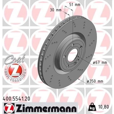 ZIMMERMANN Bremsscheibe 400.5541.20 Coat Z