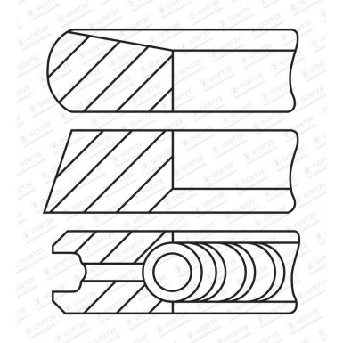GOETZE ENGINE Kolbenringsatz 08-443100-00 Goetze Diamond Coated® LKZ-Ring®