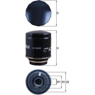 MAHLE Ölfilter OC 593/3 MAHLE Ölfilter OC 593/3