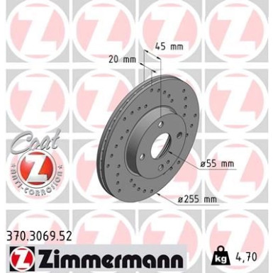 ZIMMERMANN Bremsscheibe 370.3069.52 SPORT Z