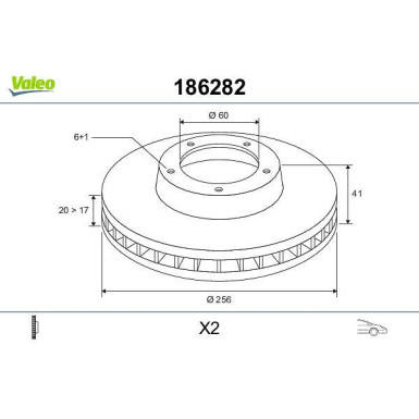 VALEO Bremsscheibe 186282