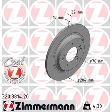ZIMMERMANN Bremsscheibe 320.3814.20 ZIMMERMANN Bremsscheibe 320.3814.20