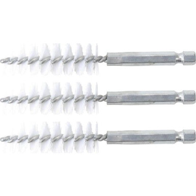 BGS Nylonbürste 16 mm Antrieb Außensechskant 6,3 mm (1/4 ) 3-tlg 3078-16-N