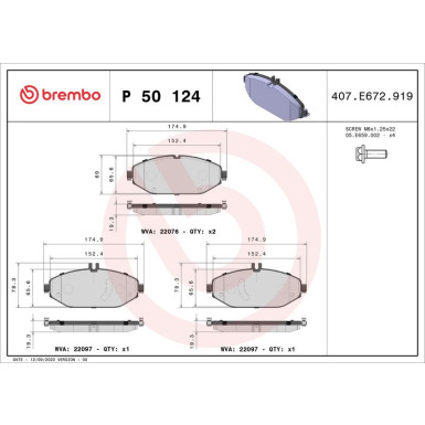 BREMBO Bremsklötze VA MERCEDES C-Klasse 14 PRIME LINE P 50 124 BREMBO Bremsklötze VA MERCEDES C-Klasse 14 PRIME LINE P 50 124