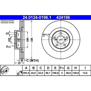 Bremsscheibe Subaru P. Outback/Impreza/Forester 03-/08- 294Mm 24.0124-0196.1 Bremsscheibe Subaru P. Outback/Impreza/Forester 03-/08- 294Mm 24.0124-0196.1