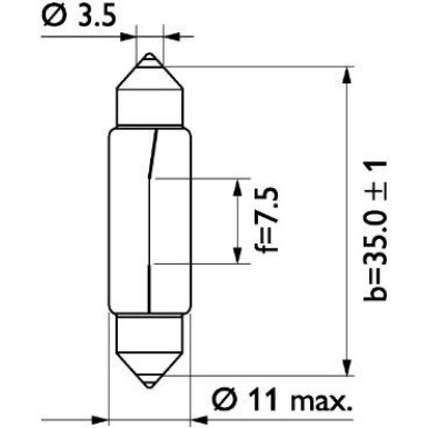 Festoon T10,5x38 10W 24V 10W SV8,5 Soffittenlampe 13854CP