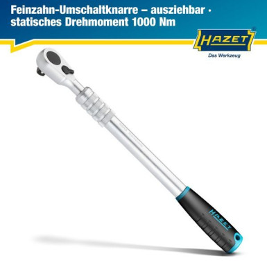 Hazet-Ratsche Mit Feinem Hyperzahn Gestreckt 916Hplg Vierkantstift, Massiv 12,5 mm (1/2'') 614mm 916HPLG Hazet-Ratsche Mit Feinem Hyperzahn Gestreckt 916Hplg Vierkantstift, Massiv 12,5 mm (1/2'') 614mm 916HPLG