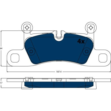 Bremsklötze HA Electric Blue VW Touareg 10-18 ELECTRIC BLUE GDB1875BTE Bremsklötze HA Electric Blue VW Touareg 10-18 ELECTRIC BLUE GDB1875BTE