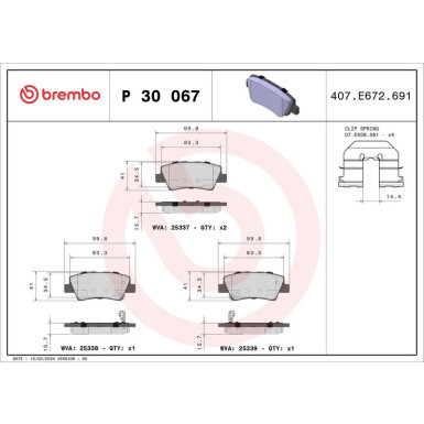 BREMBO Bremsklötze HA P 30 067 BREMBO Bremsklötze HA P 30 067
