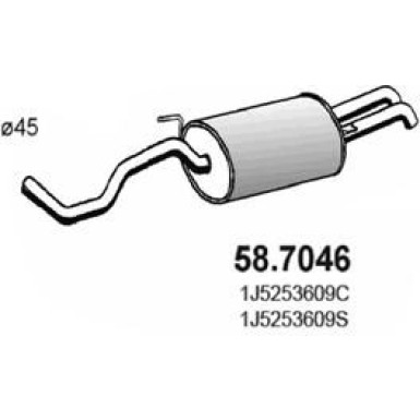 Endschalldämpfer SEAT Toledo,SKODA Octavia 97 58.7046