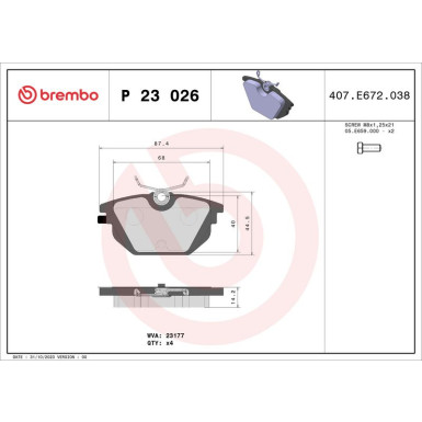 BREMBO Bremsklötze HA P 23 026