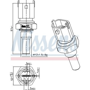 NISSENS Sensor, Kühlmitteltemperatur 207052 FIRST FIT