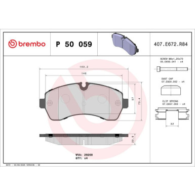 BREMBO Bremsklötze VA P 50 059 BREMBO Bremsklötze VA P 50 059