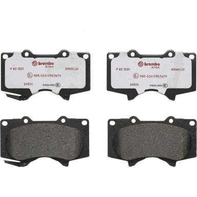 BREMBO Bremsklötze VA TOYOTA FJ, Hilux 15 XTRA LINE P 83 102X BREMBO Bremsklötze VA TOYOTA FJ, Hilux 15 XTRA LINE P 83 102X