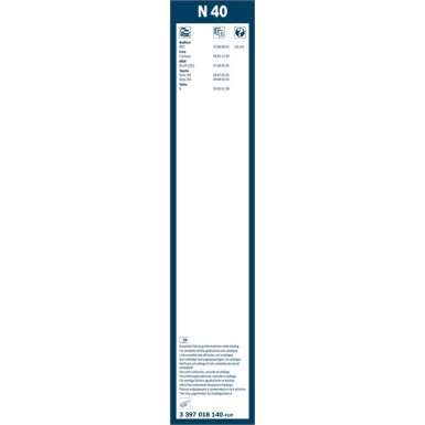 Bosch Wischerblatt N40 3397018140 Bosch Wischerblatt N40 3397018140