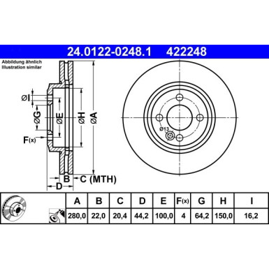 Bremsscheibe Mini P. Cooper 06 24.0122-0248.1 Bremsscheibe Mini P. Cooper 06 24.0122-0248.1
