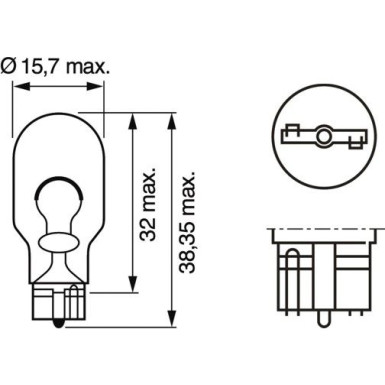 W16W 12V 16W PURE LIGHT BOSCH KFZ-GLUEHLAMPE, 2-Blister Pure Light BL 1987301049