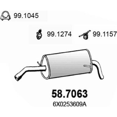Endschalldämpfer SEAT Arosa,VW Liupo 97 58.7063
