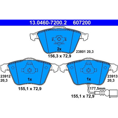 Bremsbelagsatz Vw P. Eos/Golf/Passat 1.4-3.6 05-12 Mit Sensor 13.0460-7200.2 Bremsbelagsatz Vw P. Eos/Golf/Passat 1.4-3.6 05-12 Mit Sensor 13.0460-7200.2