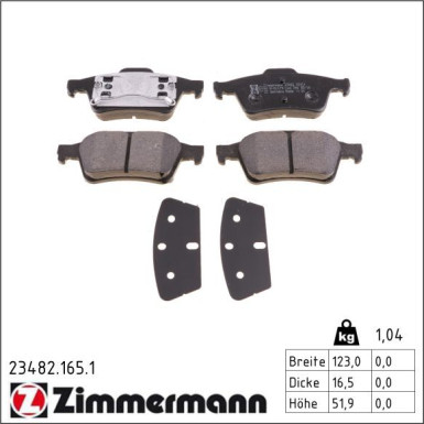 ZIMMERMANN Bremsbeläge 23482.165.1