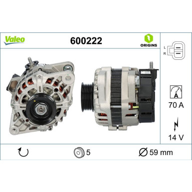VALEO Generator 600222 Valeo Origins New OE TECHNOLOGIE VALEO Generator 600222 Valeo Origins New OE TECHNOLOGIE