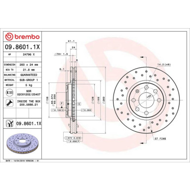 Bremsscheibe VA Xtra 09.8601.1X Bremsscheibe VA Xtra 09.8601.1X