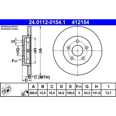 Bremsscheibe Ford T. Mondeo 1,8-3,0 00-07 24.0112-0154.1 Bremsscheibe Ford T. Mondeo 1,8-3,0 00-07 24.0112-0154.1