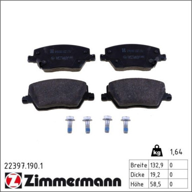 ZIMMERMANN Bremsbeläge 22397.190.1