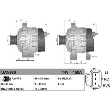 DENSO Generator DAN930 DENSO Generator DAN930