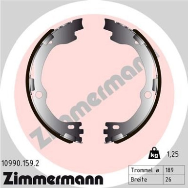 ZIMMERMANN Bremsbackensatz, Feststellbremse 10990.159.2 ZIMMERMANN Bremsbackensatz, Feststellbremse 10990.159.2