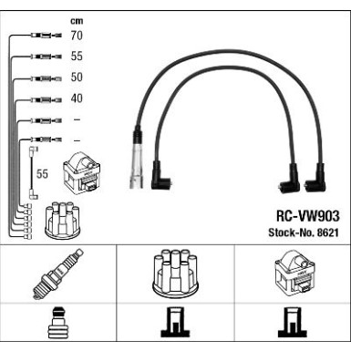 RC-VW903 NGK - Zündkabelsatz VW Caddy II 97-00 8621
