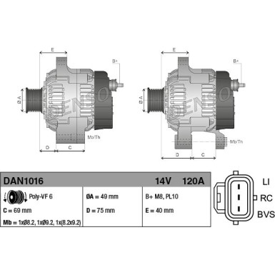 DENSO Generator DAN1016 DENSO Generator DAN1016