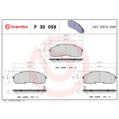 BREMBO Bremsklötze VA P 30 058 BREMBO Bremsklötze VA P 30 058
