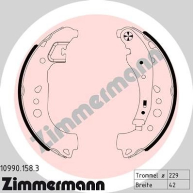 ZIMMERMANN Bremsbacken 10990.158.3 ZIMMERMANN Bremsbacken 10990.158.3