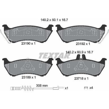 Bremsbelagsatz Db T. W163 Ml 98 2319002 Bremsbelagsatz Db T. W163 Ml 98 2319002
