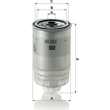 Mann & Hummel Kraftstofffilter PKW DODGE Nitro,JEEP Wrangler 2,8 CRD WK 8034