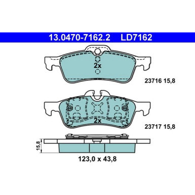 ATE Bremsbeläge 13.0470-7162.2 ATE Bremsbeläge 13.0470-7162.2