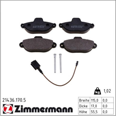 ZIMMERMANN Bremsbeläge 21436.170.5 ZIMMERMANN Bremsbeläge 21436.170.5