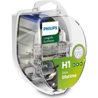 H1 12V 55W P14,5s LongLife EcoVision 2 Stück Philips 12258LLECOS2